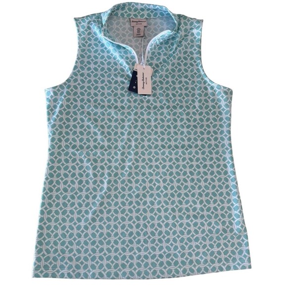 Tommy Bahama Tops - Tommy Bahama Women’s Active Aqua White Top Sleeveless‎ Size Small UPF 50 NWT